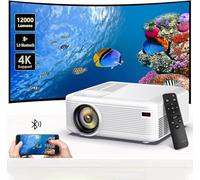 Mini projecteur | Support 4K Écran géant de 200 pouces | 500 lumens ANSI, Bluetooth 5.2 | Projecteur de film extérieur portable compatible avec TV Stick/téléphone/HDMI/PC | Haut-parleur HiFi intégré |