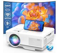 Mini Projecteur Video 5G WiFi Bluetooth 1080P Full HD, AKATUO 12000L Videoprojecteur Portable avec 50% Zoom, Retroprojecteur Home Cinéma Compatible avec iOS/Android/PC/TV Stick