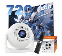 Mini Projecteur Video Android 13 Retroprojecteur pour matchs de Football,Auto Keystone Videoprojecteur Portable,1280 * 720P,WiFi 6 + BT 5.2 Projecteur Intelligent (Blanc)