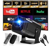 Mini Projecteur, Vidéoprojecteur Smart 4K/230 ANSI WiFi 6 BT 5.0, Auto Keystone, HDMI, Cast, 1080p