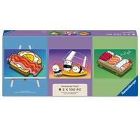 Mini Puzzles 3 x 100 pièces Ravensburger Avec Chevalet Repas Kawaii