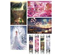 Mini Puzzles pour Adultes (Lot de 4) Puzzle Double Face avec Plan de référence, Micro Puzzle, livré avec Une Pince à épiler pour Petits Puzzles, Convient comme Cadeau.