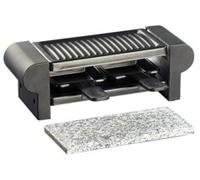 Mini-raclette Duo avec gril et pierre à cuisson - Rosenstein & Sohne - Noir - 2 personnes - 350 Watts