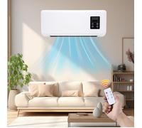 Mini radiateur électrique mural - Ventilateur de climatisation 2000W - Avec télécommande - Pour chambre, salle de bain, salon