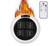 Mini radiateur soufflant électrique portatif 900w - Petit radiateur enfichable avec télécommande, thermostat de chauffage rapide pour réchauffeur d'air, pour le bureau et la maison (blanc)