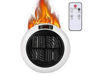 Mini radiateur soufflant électrique portatif 900w - Petit radiateur enfichable avec télécommande, thermostat de chauffage rapide pour réchauffeur d'air, pour le bureau et la maison (blanc)