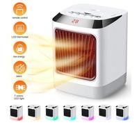 Mini Radiateur Soufflant, Ventilateur de Chauffage Mobile Portatif en Céramique pour Salon, Chambre et Bureau et Vent Naturel