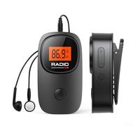 Mini radio AM FM portable avec casque, récepteur radio stéréo numérique de poche avec écran LCD pour la marche et le jogging (noir)