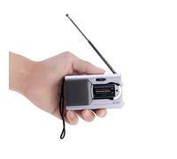 Mini radio aM/FM universelle et fine, haut-parleurs stereo portables, recepteur, lecteur de musique, argent