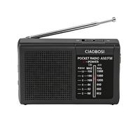 Mini Radio de Poche à Bandes FM et AM avec Antenne Télescopique et Haut-Parleur Avizar Noir noir