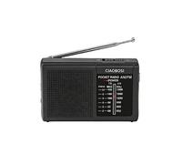 Mini Radio de Poche à Bandes FM et AM avec Antenne Télescopique et Haut-Parleur Noir