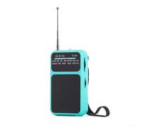 Mini radio de poche portable, batterie Am-FM-SW, batterie de réglage numérique - Radio d'urgence pour les pannes de courant, éteignez les radios d'éclairage (bleu)