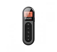 Mini radio FM de poche rechargeable, portable, 76-108 MHz, avec écran LCD rétroéclairé et câble.