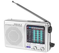Mini radio météo rétro avec haut-parleur intégré,bande complète,plastique,déterminer la météo,SW,AM,FM,batterie,62 - Type KK9 silver