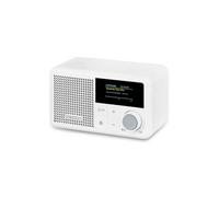 MEDION S66822 Radio Portable Mini Dab+ avec Bluetooth (Batterie Rechargeable, écran Couleur à intensité Variable, antenne télescopique, minuterie de Mise en Veille, réveil, AUX, USB-C) Blanc