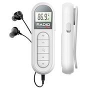Mini radio transistor FM/FM, récepteur radio FM portable, avec DSP, écran LCD et casque, rechargeable 300 mAh, portable, radio de poche, pour la marche et les voyages, blanche
