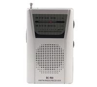 Mini radio universelle portable FM/aM, recepteur mondial avec haut-parleur integre, argent