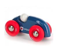 Vilac Voiture en bois Mini Rallye Police - petit modèle Bleu/Rouge L 9 × l 5 × H 4 cm