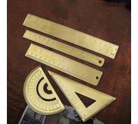 Mini rapporteur en laiton, règle triangulaire et échelle de mesure pour cartographie, dessin et études (A)