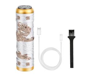 Mini rasoir à barbe - Tondeuse électrique pour le visage, coupe-motif dragon, épilateur rechargeable, unité de rasage de voyage | Motif dragon créé pour un chargement de cadeau pratique avec une