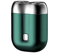 Mini rasoir électrique de voyage pour hommes, rasoirs à double tête avec chargement USB, format de poche portable et étanche pour une utilisation humide/sèche, vert