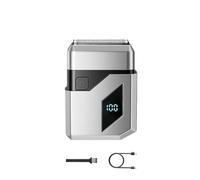 Mini rasoir électrique portable avec affichage LED, lames de précision, étanchéité IPX7, rasoir rechargeable pour homme (black+sliver, 1pcs)