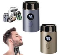 Mini rasoir électrique portable - Mini rasoir électrique portable - Rasoir Capsule Razor Sopami - Rasoir à sec lavable USB - Pour homme et femme (doré + bleu)
