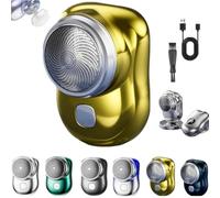 Mini Rasoir électrique Portable,Mini Shaver for Men,USB Rechargeable Shavers, Rasoir lavable sur peau humide et sèche for Home,Car,Business Trip,Travel (Gold)