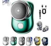 Mini Rasoir électrique Portable,Mini Shaver for Men,USB Rechargeable Shavers, Rasoir lavable sur peau humide et sèche for Home,Car,Business Trip,Travel (Green)