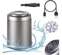 Mini Rasoir éLectrique Portable Pour Homme,Rechargeable Par Usb,Taille De Poche, étanche, Rasoir électrique 2 En 1, Rasoir Rotatif Sans Fil étanche Pour Visage, Rasoir Humide Et Sec. (Argent)