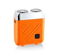 Mini rasoir électrique portable pour hommes, double tête, étanche et rechargeable, pour rasage à sec ou humide, double anneau rotatif, rotation à 360°, rasage sans résidus (Argenté)