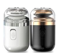 Mini rasoir électrique portable - Rasoir capsule, rasoir électrique étanche USB 2 en 1, rasoir à capsule multifonction humide et sec avec tondeuse à poils de nez (blanc + noir)