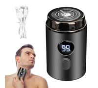 Mini rasoir électrique portable, rechargeable par USB, 15 lames en acier inoxydable, humide et sec, étanche, faible bruit, moteur haute vitesse, rasage précis et indolore - Gris
