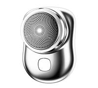 Mini Rasoir Usb électrique Rasoir Rasoir électrique Portable Mini Shave rasoir électrique pour homme, rechargeable par USB, avec tête de rasoir remplaçable et amovible (argenté)