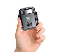Mini Rasoir électrique pour homme avec écran LED, tondeuse professionnelle 2 en 1 pour barbe et poils de nez, étanche IPX7, utilisable sur peau sèche ou humide, autonomie sans fil de 60 min - Noir