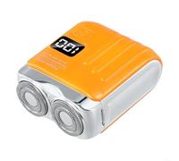 Mini rasoir électrique rechargeable avec affichage numérique, double toiletteur de voyage humide et sec pour homme et femme (orange)