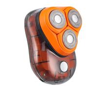 Mini Rasoir Électrique Rechargeable for Homme avec Chargement Usb Et Lame Magnétique Facile À Retirer, Démarrage Par Un Seul Bouton, Trois Lames for la Maison(Orange)