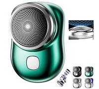 Mini rasoir électrique USB 2023 - 【Nouvelle version】Rasoir électrique portable de poche rechargeable, étanche, rasoir électrique magique de voyage rond, mini machine à raser humide et sec pour homme