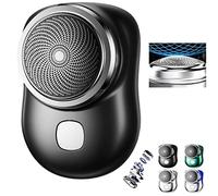 Mini rasoir électrique USB 2023 - 【Nouvelle version】Rasoir électrique portable de poche rechargeable, étanche, rasoir électrique magique de voyage rond, mini machine à raser humide et sec pour homme