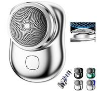 Mini rasoir électrique USB 2023 - 【Nouvelle version】Rasoir électrique portable de poche rechargeable, étanche, rasoir électrique magique de voyage rond, mini machine à raser humide et sec pour homme
