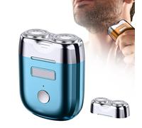 Mini Rasoir Électriques pour Hommes, 2025 Nouveau Portable Mini Electric Shaver Wet & Dry USB Rechargeable Shaver, Tondeuse Barbe Lavable sur Peau (Bleu)