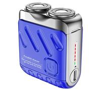 Mini rasoir prêt à voyager, double tête étanche électrique pour homme, rechargeable par USB, alliage de zinc, charge rapide de type C, indicateur LED