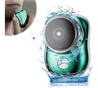Mini Rasoir Usb électrique Rasoir Rasoir électrique Portable Mini Shave rasoir électrique pour homme, rechargeable par USB, avec tête de rasoir remplaçable et amovible (vert)