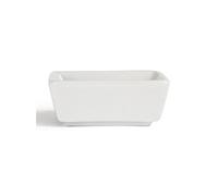 Lot de 12 mini raviers carrés en porcelaine 90 ml, blanc Blanc