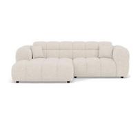 Mini Ray - Canapé d'angle gauche 4 places en tissu texturé - Beige Beige