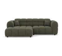 Mini Ray - Canapé d'angle gauche 4 places en tissu texturé - Vert Kaki Vert Kaki
