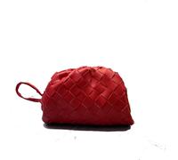 Mini Real Leather Bag Small Dumpling Pouch Neck Belt Bag Special Evening Party Bag Lipstick Purses Pillow Messenger Bag Handbags, Tricotage Rouge