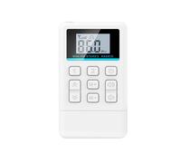 Mini récepteur radio FM stéréo portable avec affichage LED,prise en charge de la mise hors tension,mémoire,anglais professionnel,apprentissage de l'audition,50-108MHz - Type White