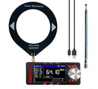 Mini récepteur radio SI4732 avec circuit Hi-Z intégré, écran IPS de 4,8 cm, mode FM, AM, LSB, USB, batterie 800 mA, antenne télescopique noire (noir)