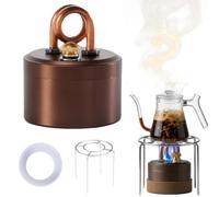 Mini réchaud à alcool portable haute puissance pour l'extérieur et réchaud à alcool, réchaud de randonnée léger avec support pour faire bouillir de l'eau, camping, randonnée et urgence (marron-B)